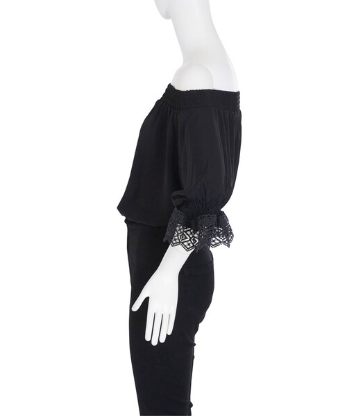 EVRIS（エヴリス）の「シャーリングショートTOPS（トップス・レディース・ホワイト/ブラック/ベージュ・F）」の11枚目の写真