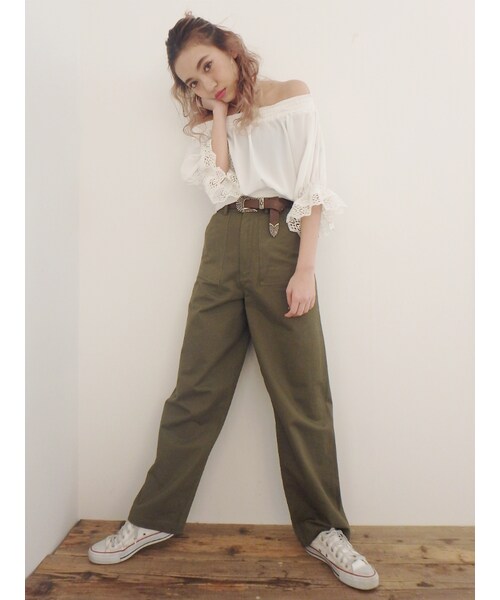 EVRIS（エヴリス）の「シャーリングショートTOPS（トップス・レディース・ホワイト/ブラック/ベージュ・F）」の8枚目の写真