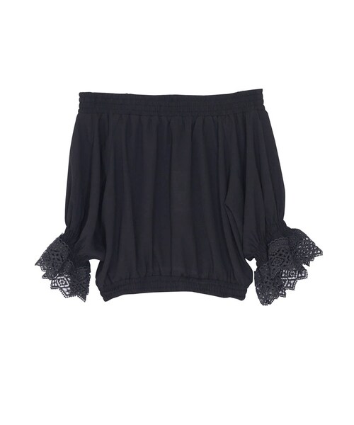 EVRIS（エヴリス）の「シャーリングショートTOPS（トップス・レディース・ホワイト/ブラック/ベージュ・F）」の2枚目の写真