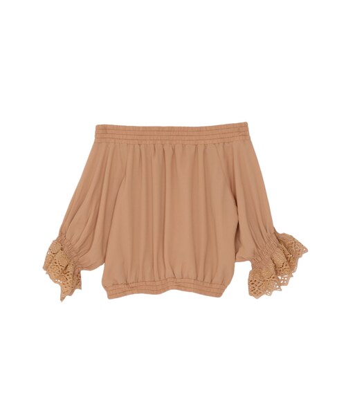 EVRIS（エヴリス）の「シャーリングショートTOPS（トップス・レディース・ホワイト/ブラック/ベージュ・F）」の3枚目の写真