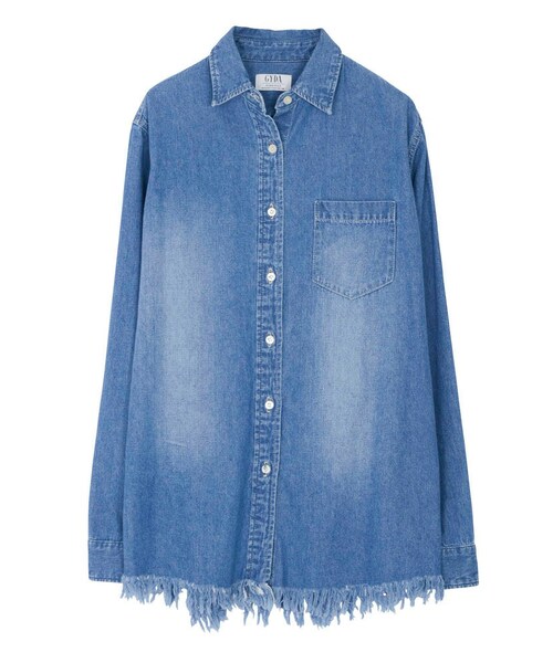GYDA フリンジヘム デニムシャツ GYDA（ジェイダ）の「フリンジデニムシャツ（）」 - WEAR