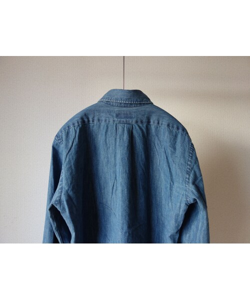 MANUAL ALPHABET（マニュアル アルファベット）の「【お取り寄せ商品】Manual alphabet マニュアルアルファベット 6oz DENIM BASIC B.D SHIRT 6オンス デニム ベーシック ボタンダウンシャツ NVY ネイビー（シャツ/ブラウス・メンズ・その他）」の7枚目の写真