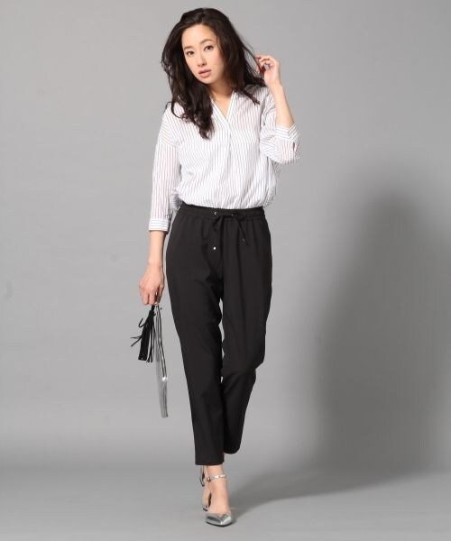 BLISS POINT（ブリスポイント）の「E/PUイージートラウザー（パンツ・レディース・ホワイト/ブラック/ピンク/ベージュ/カーキ・M/L）」の6枚目の写真