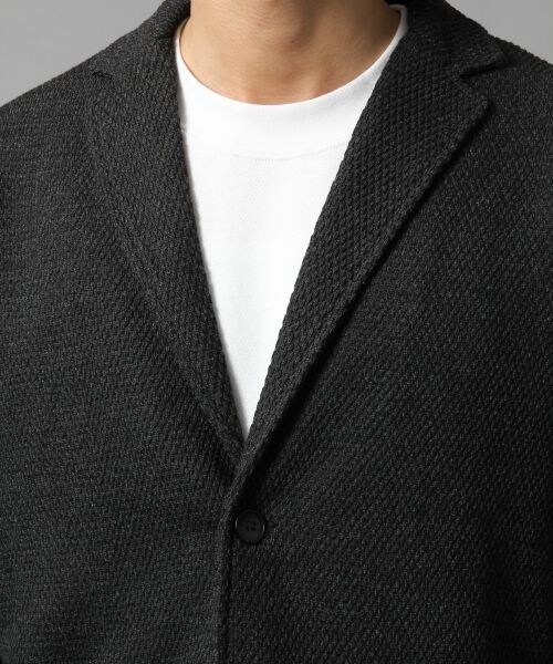 BLISS POINT(ブリスポイント)の「ニットソーテーラードジャケット(ジャケット/アウター・メンズ・ブラック/杢グレー・M/L)」の8枚目の写真
