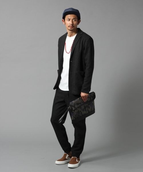 BLISS POINT(ブリスポイント)の「ニットソーテーラードジャケット(ジャケット/アウター・メンズ・ブラック/杢グレー・M/L)」の3枚目の写真