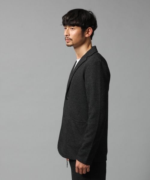 BLISS POINT(ブリスポイント)の「ニットソーテーラードジャケット(ジャケット/アウター・メンズ・ブラック/杢グレー・M/L)」の6枚目の写真