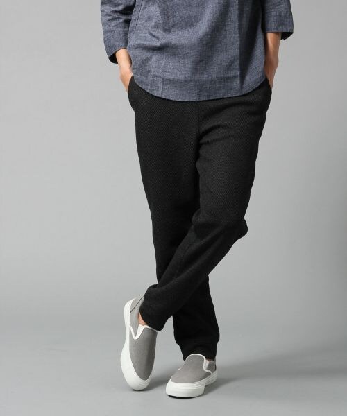 BLISS POINT(ブリスポイント)の「ニットソーイージーパンツ(パンツ・メンズ・ブラック/杢グレー・M/L)」の1枚目の写真