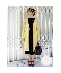 F i.n.t | レーヨン混ロングニットカーディガン/F&A(カーディガン/ボレロ)