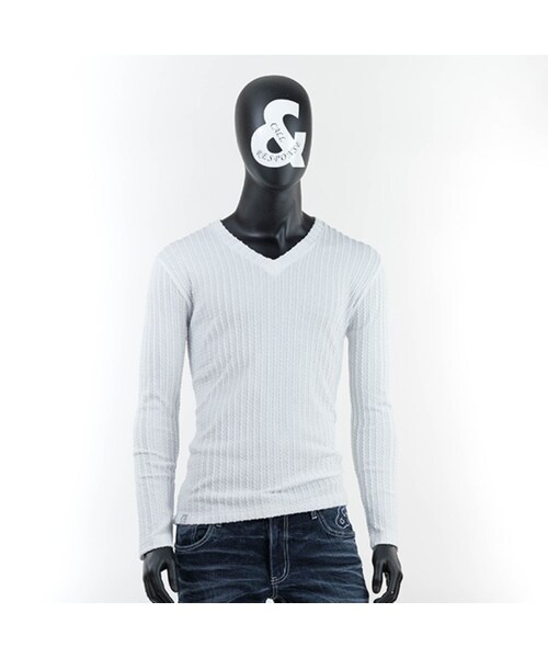CALL&RESPONSE（コールアンドレスポンス）の「ケーブルVネック長袖ＴＥＥ　/ 161-1321-01（Tシャツ/カットソー・メンズ・その他）」の3枚目の写真