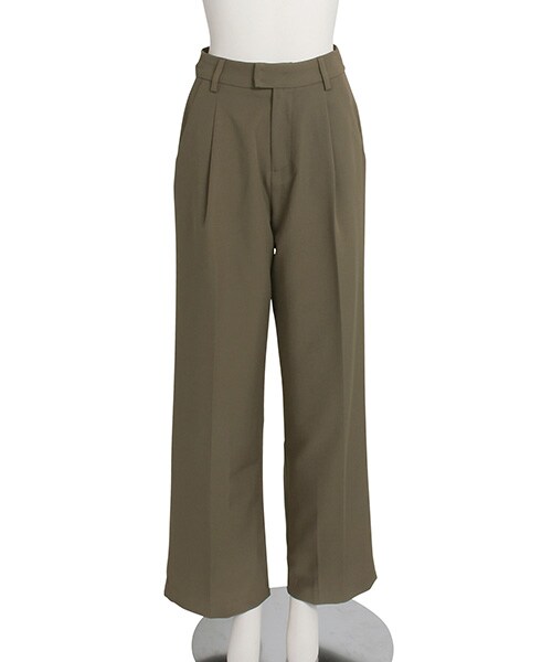 RANDA(ランダ)の「ストレッチワイドストレートパンツ(パンツ・レディース・カーキ/ブラック・0/1/2)」の5枚目の写真