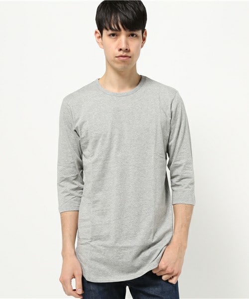 UNION STATION（ユニオンステーション）の「メンズノンノ【MEN'S NON-NO】5月号　P116　坂口 健太郎さん着用商品UネックロングTシャツ（Tシャツ/カットソー・メンズ・ホワイト/トップグレー・SMALL/MEDIUM/LARGE）」の2枚目の写真