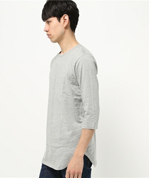 UNION STATION（ユニオンステーション）の「メンズノンノ【MEN'S NON-NO】5月号　P116　坂口 健太郎さん着用商品UネックロングTシャツ（Tシャツ/カットソー・メンズ・ホワイト/トップグレー・SMALL/MEDIUM/LARGE）」の3枚目の写真