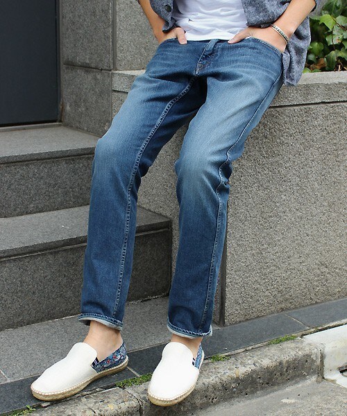 JAPAN BLUE JEANS(ジャパンブルージーンズ)の「ジャパンブルージーンズ ストレッチ素材/JAPAN MADE(日本製)(デニムパンツ・メンズ・インディゴブルー/ライトインディゴブルー・SMALL/MEDIUM/LARGE/SS)」の2枚目の写真