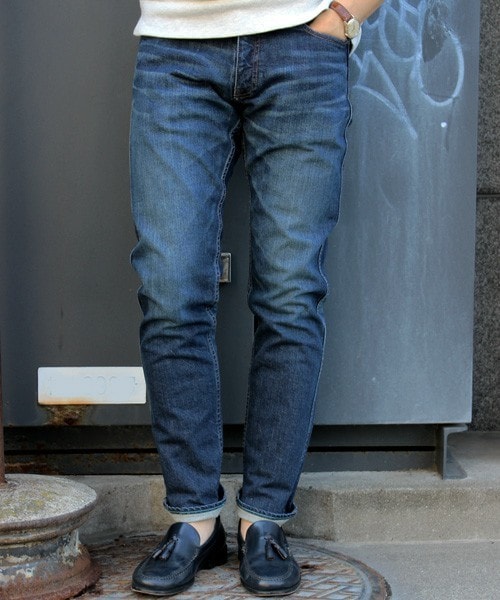 JAPAN BLUE JEANS(ジャパンブルージーンズ)の「ジャパンブルージーンズ ストレッチ素材/JAPAN MADE(日本製)(デニムパンツ・メンズ・インディゴブルー/ライトインディゴブルー・SMALL/MEDIUM/LARGE/SS)」の1枚目の写真