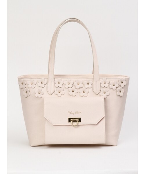 Honey Salon（ハニーサロン）の「フラワーポケット（バッグ・レディース・アイボリー/ベージュ/ブラック・Free）」の3枚目の写真