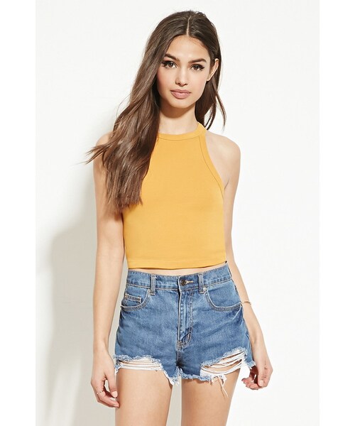 FOREVER 21（フォーエバー トゥエンティーワン）の「FOREVER 21 Cotton-Blend Tank（タンクトップ・レディース・Black/Blue/Beige/White・Small/Medium/Large）」の3枚目の写真