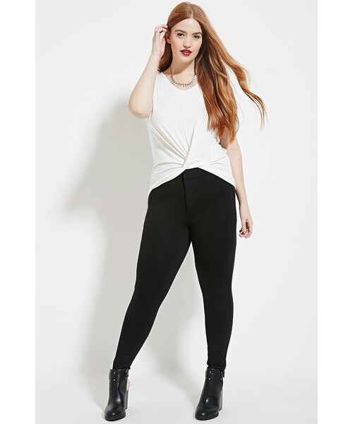 FOREVER 21(フォーエバー トゥエンティーワン)の「FOREVER 21+ Plus Size Skinny Pants(その他パンツ・レディース・Black/Green・0X/1X/2X/3X)」の1枚目の写真