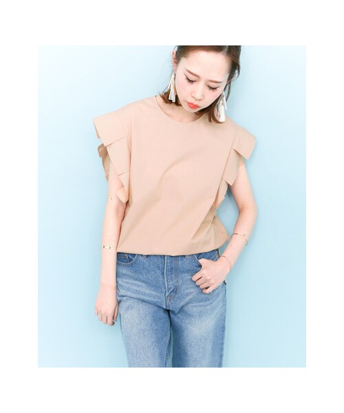 KBF（ケイビーエフ）の「【予約】BIGプリーツチュニック（トップス・レディース・PINK/WHITE/KHAKI/BLACK・one）」の13枚目の写真