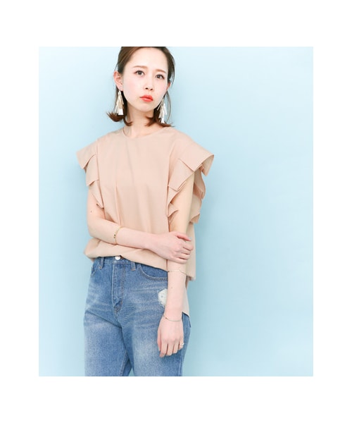 KBF（ケイビーエフ）の「【予約】BIGプリーツチュニック（トップス・レディース・PINK/WHITE/KHAKI/BLACK・one）」の10枚目の写真