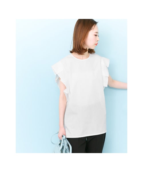 KBF（ケイビーエフ）の「【予約】BIGプリーツチュニック（トップス・レディース・PINK/WHITE/KHAKI/BLACK・one）」の6枚目の写真