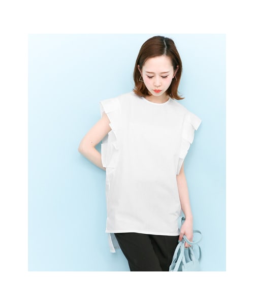 KBF（ケイビーエフ）の「【予約】BIGプリーツチュニック（トップス・レディース・PINK/WHITE/KHAKI/BLACK・one）」の5枚目の写真