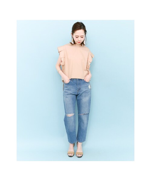 KBF（ケイビーエフ）の「【予約】BIGプリーツチュニック（トップス・レディース・PINK/WHITE/KHAKI/BLACK・one）」の14枚目の写真