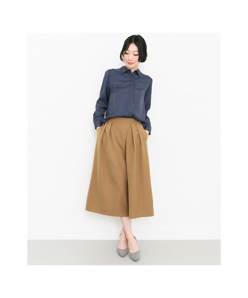 KBF（ケイビーエフ）の「KBF+ ボリュームガウチョパンツ（パンツ・レディース・BEIGE/OFF/BLACK・one）」の9枚目の写真