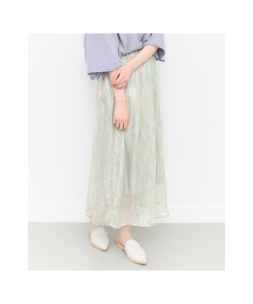 KBF(ケイビーエフ)の「オーロラマキシスカート(スカート・レディース・CHARCOAL/MINT/L.GRAY・one)」の6枚目の写真