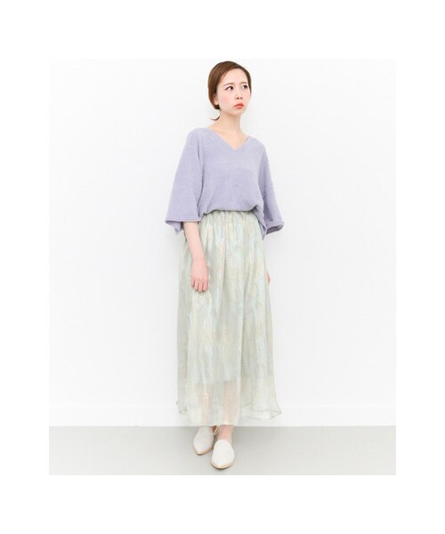 KBF(ケイビーエフ)の「オーロラマキシスカート(スカート・レディース・CHARCOAL/MINT/L.GRAY・one)」の7枚目の写真