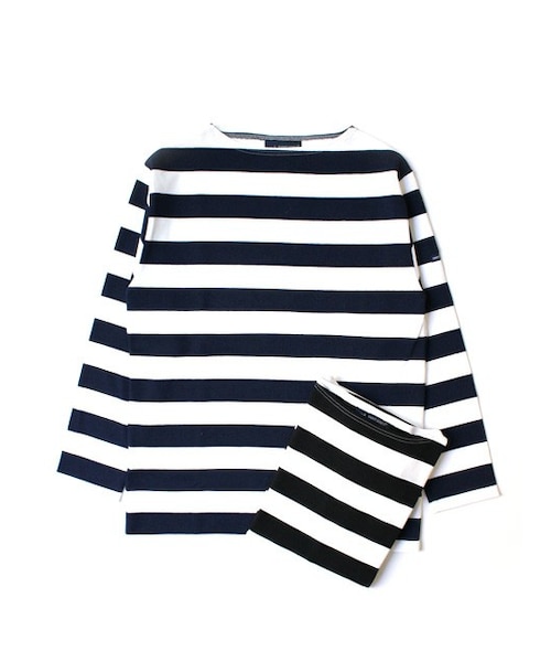 SAINT JAMES（セントジェームス）の「SAINT JAMES　OUESSANT WIDEBORDER（Tシャツ/カットソー・メンズ・マリン/黒・T3/T4/T5/T6）」の2枚目の写真