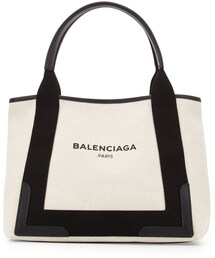 BALENCIAGA | Balenciaga Navy Cabas Small Logo Tote Bag, Black/Natural(トートバッグ)