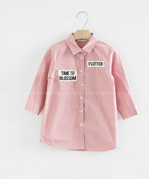 I LOVE J(アイラブジェイ)の「フラッターシャツワンピース&アウター(ミリタリージャケット・キッズ・カーキ/ピンク・100cm~150cm)」の2枚目の写真