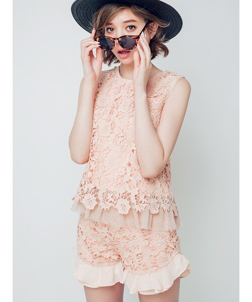 dazzlin(ダズリン)の「【se】3Dレースタックブラウス(トップス・レディース・オフホワイト/グレー/オレンジ・S/M)」の5枚目の写真