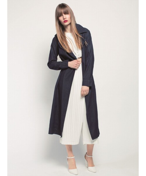 EMODA(エモダ)の「DENIMトレンチコート(ジャケット/アウター・レディース・アイスブルー/インディゴ・F)」の4枚目の写真