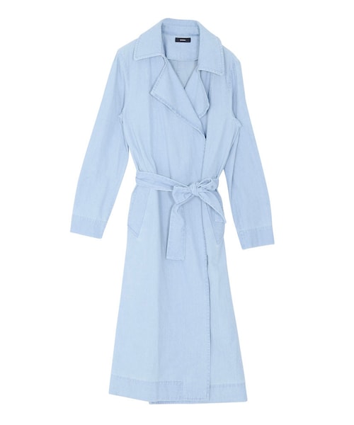 EMODA(エモダ)の「DENIMトレンチコート(ジャケット/アウター・レディース・アイスブルー/インディゴ・F)」の1枚目の写真