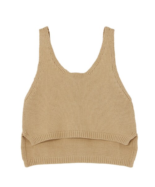 GYDA（ジェイダ）の「ニットV タンクトップ（トップス・レディース・オフホワイト/ブラック/ブルー/ベージュ・F）」の3枚目の写真