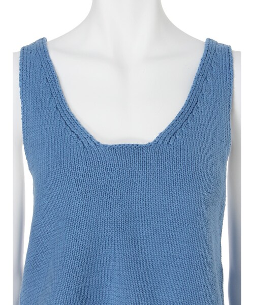 GYDA（ジェイダ）の「ニットV タンクトップ（トップス・レディース・オフホワイト/ブラック/ブルー/ベージュ・F）」の8枚目の写真