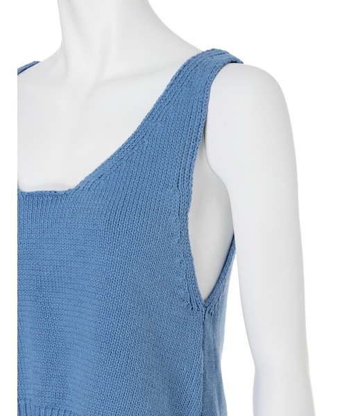 GYDA（ジェイダ）の「ニットV タンクトップ（トップス・レディース・オフホワイト/ブラック/ブルー/ベージュ・F）」の9枚目の写真