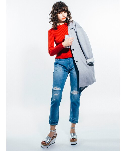 MURUA(ムルーア)の「【MODE】ワイドラペルチェスターコート(ジャケット/アウター・レディース・グレー/ブラック/ベージュ・F)」の7枚目の写真