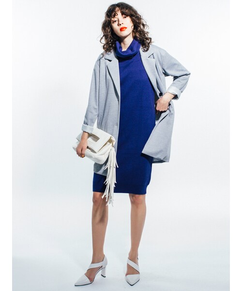 MURUA(ムルーア)の「【MODE】ワイドラペルチェスターコート(ジャケット/アウター・レディース・グレー/ブラック/ベージュ・F)」の8枚目の写真