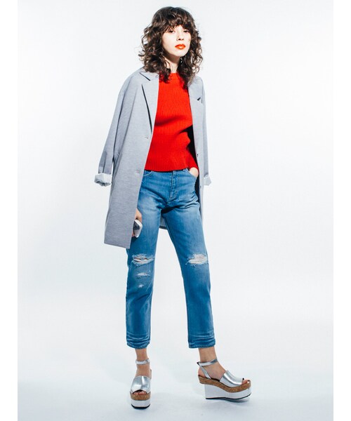 MURUA(ムルーア)の「【MODE】ワイドラペルチェスターコート(ジャケット/アウター・レディース・グレー/ブラック/ベージュ・F)」の6枚目の写真