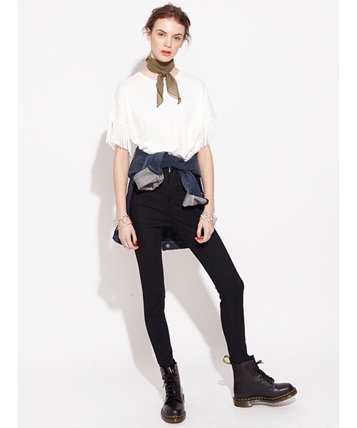 MURUA(ムルーア)の「【CASUAL】ダメージBasicルーズGジャン(ジャケット/アウター・レディース・ブルー/アイスブルー・1/2)」の4枚目の写真