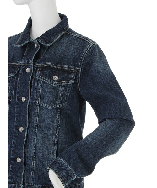 MURUA(ムルーア)の「【CASUAL】ダメージBasicルーズGジャン(ジャケット/アウター・レディース・ブルー/アイスブルー・1/2)」の8枚目の写真