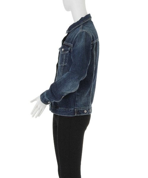 MURUA(ムルーア)の「【CASUAL】ダメージBasicルーズGジャン(ジャケット/アウター・レディース・ブルー/アイスブルー・1/2)」の5枚目の写真