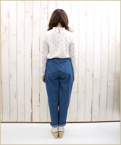 paravion（パラビオン）の「切替デニムパンツ３（パンツ・レディース・オフ/ブルー/デニム・ワンサイズ）」の5枚目の写真