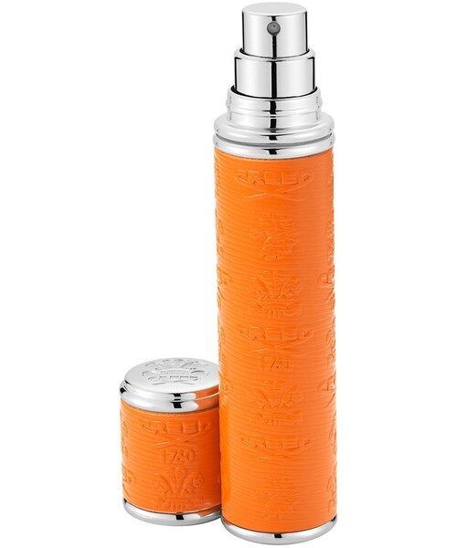 CREED Pocket Atomizer in Orange Leather with Silver Trim, 10 mL