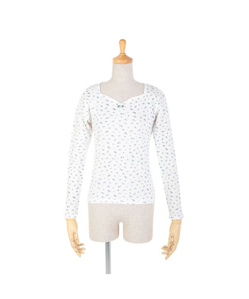 F i.n.t（フィント）の「サーマル小花柄プリントロンT/F&A（Tシャツ/カットソー・レディース・その他）」の3枚目の写真