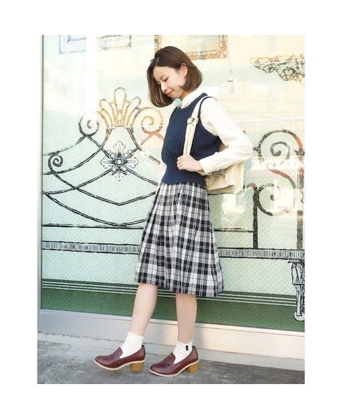 F i.n.t（フィント）の「ベルト付きチェックタックスカート/F&A（スカート・レディース・その他）」の3枚目の写真