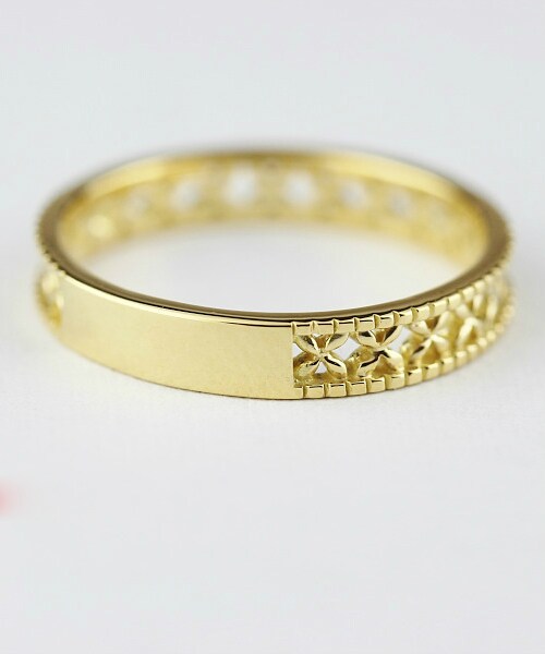 two ply(トゥープライ)の「トゥー プライ 202 キス キス フローラル リング(リング・レディース・ゴールド・5.5号~13号)」の2枚目の写真