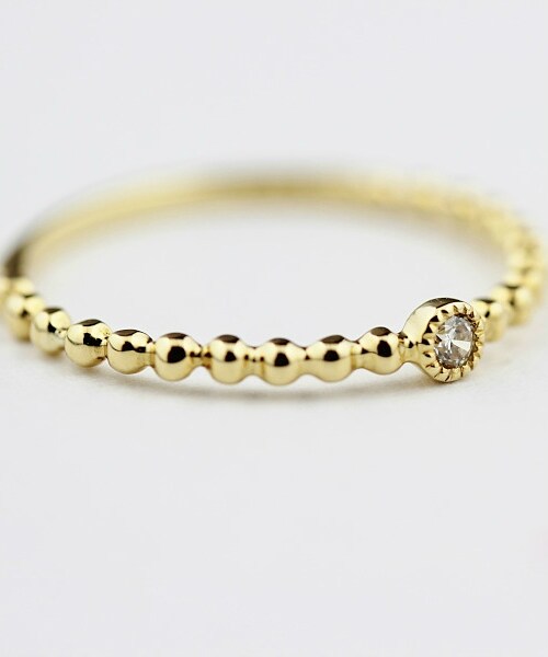 two ply（トゥープライ）の「トゥー プライ 498 ベゼル 一粒ダイヤモンド ビッツ リング（リング・レディース・ゴールド・5.5号～13号）」の2枚目の写真